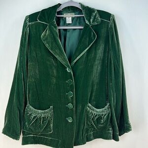 The Territory Ahead Button Down Velour Jacket Blazer, MP